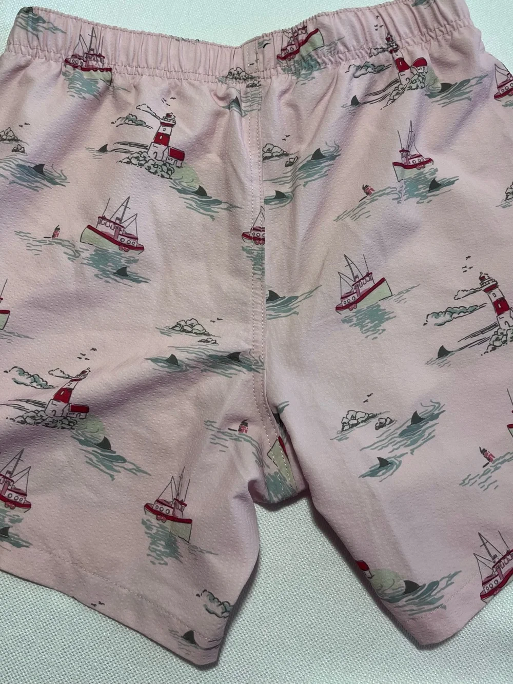 Hollister Pink Nautical Lighthouse Print Swim Trunks Size Medium